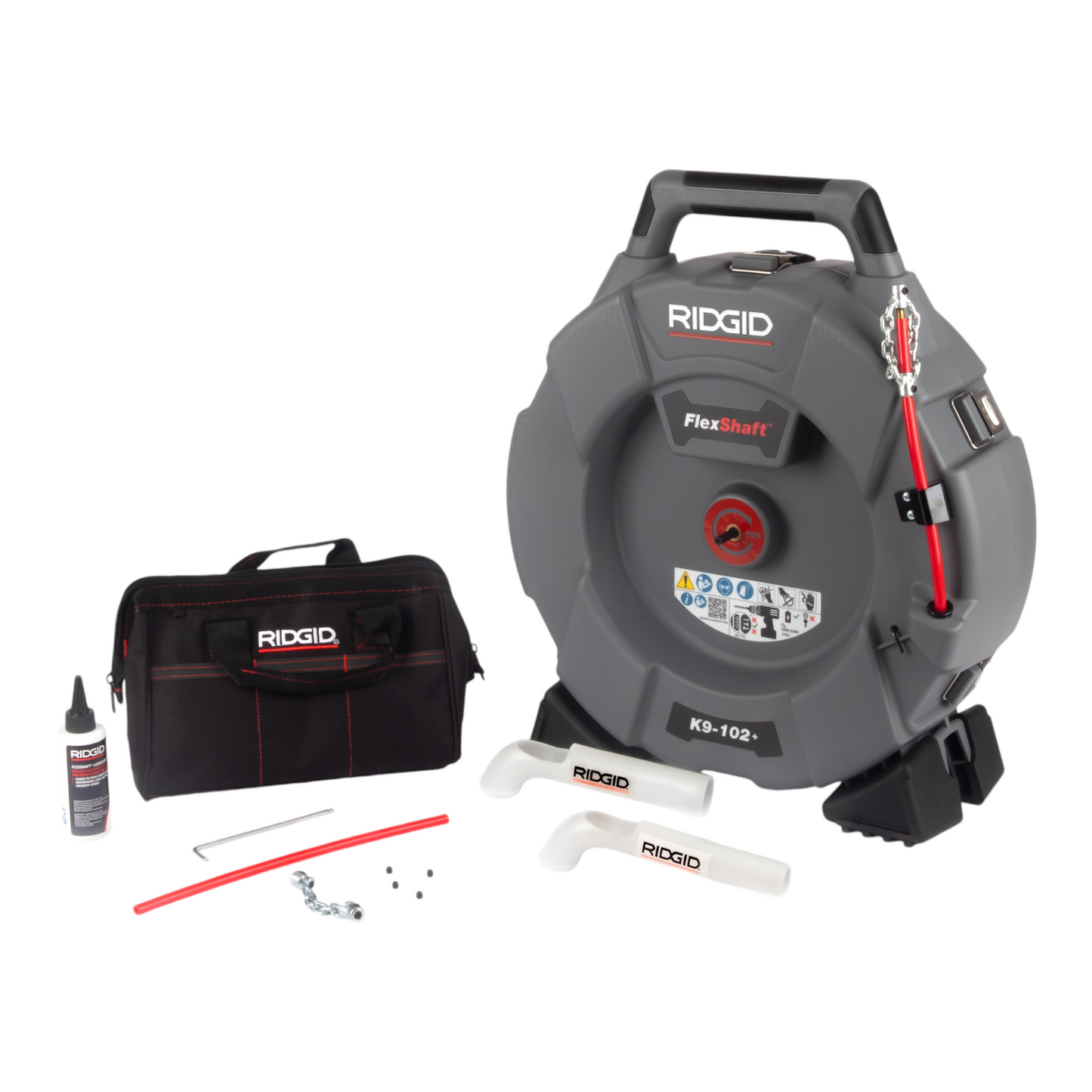 K9-102+ FlexShaft® Machine for 1.25" to 2" pipes (1/4" cable - 50' length) | (RIDGID 76193)