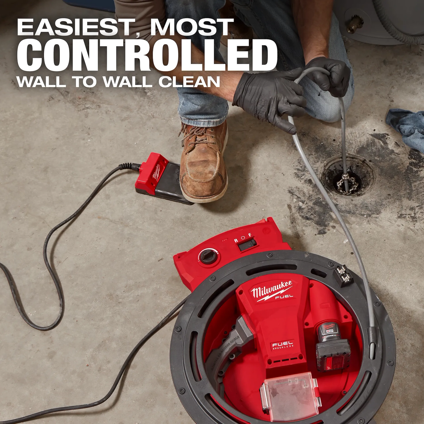 Milwaukee 2519-21 Chaîne serpent haute vitesse M12 FUEL pour tuyaux de 1-1/4" à 2" (Câble 1/4'' - 35' longueur) | (Milwaukee 2519-21)
