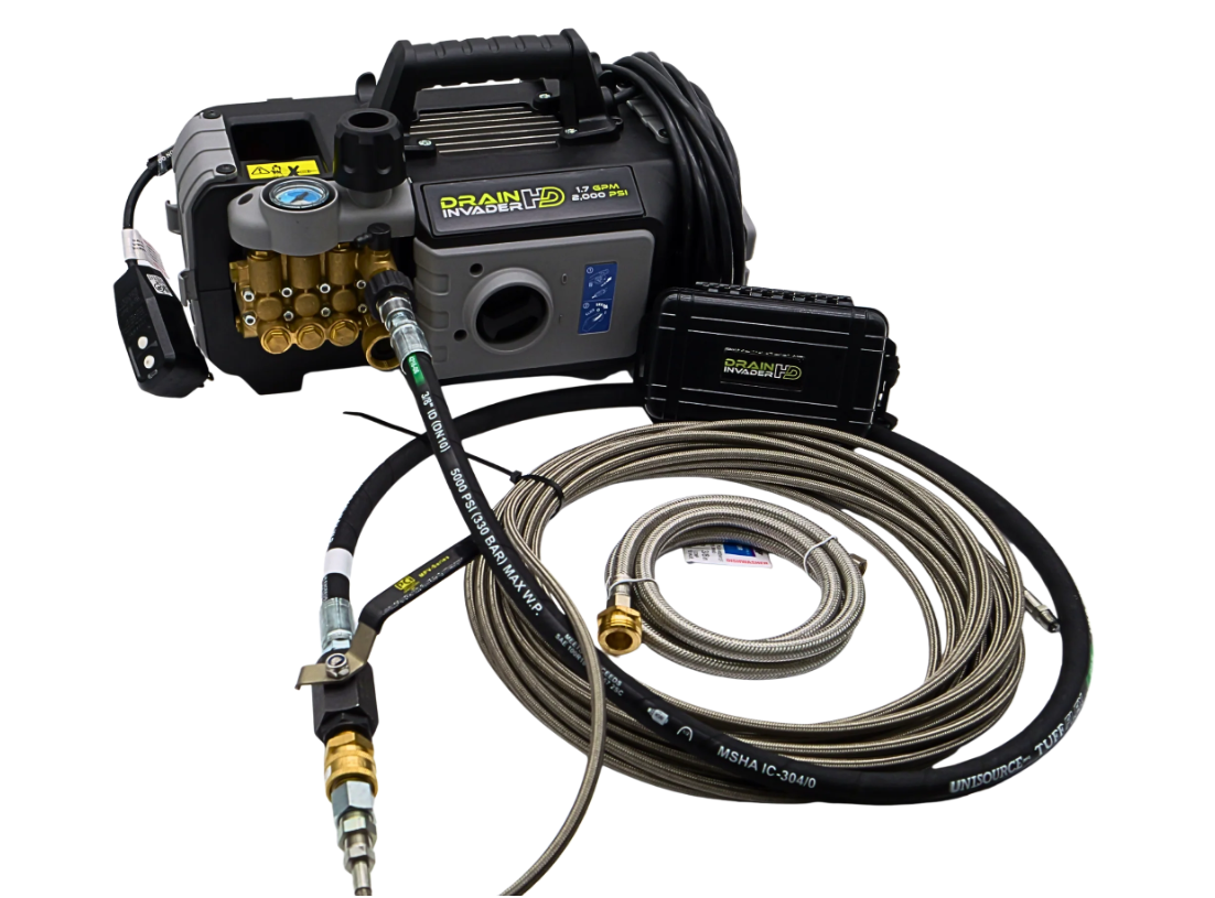 Nettoyeur d'égouts électrique portatif Drain Invader HD 2 000 psi (1,7 gal/min) avec pompe robuste