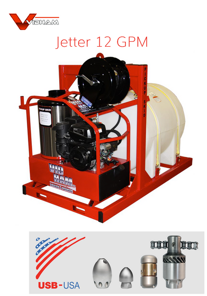 VIDHAM Skid Mounted Jetter 12GPM | 2500 PSI