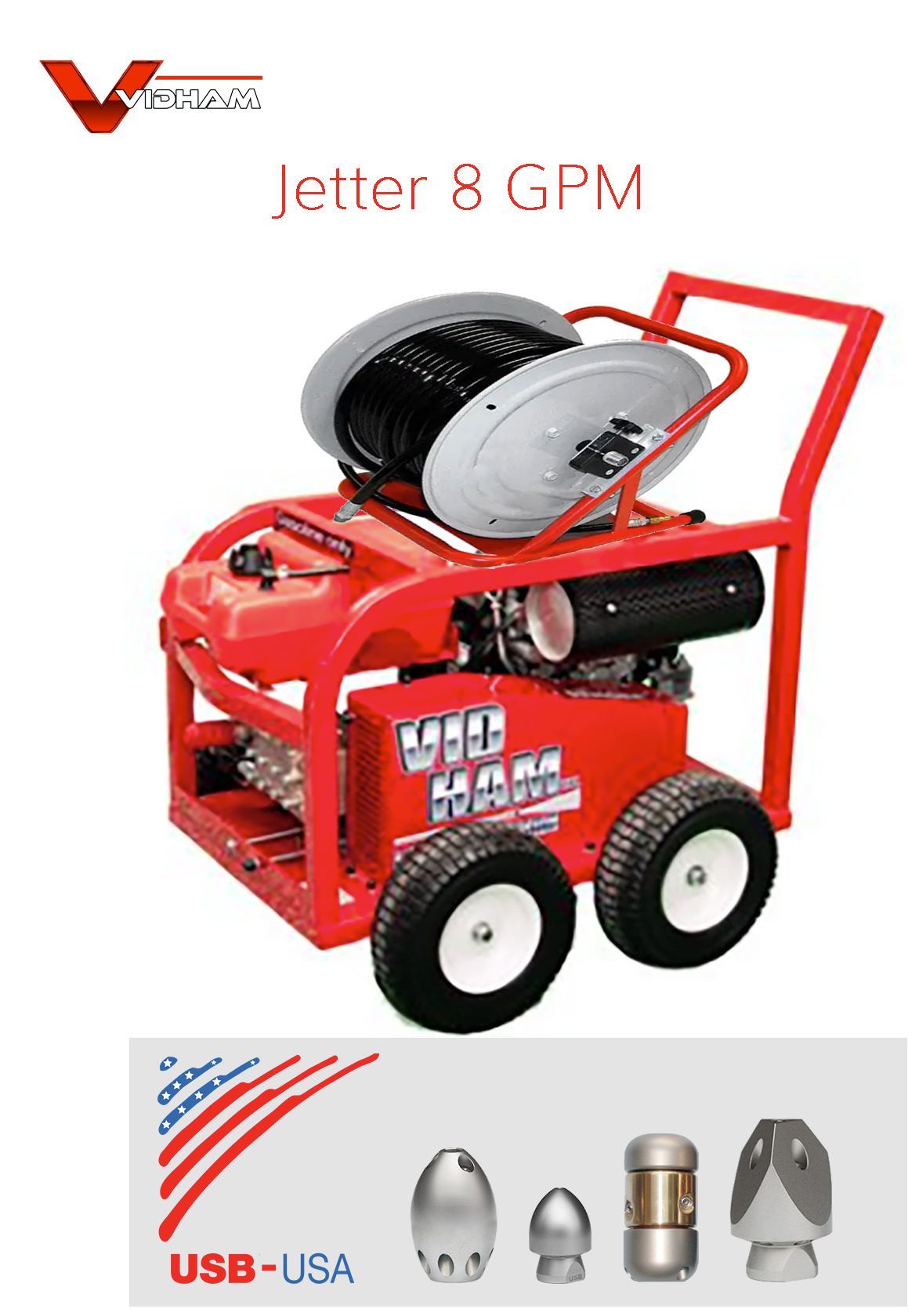 VIDHAM Portable Water Jetter 8GPM | 3500 PSI