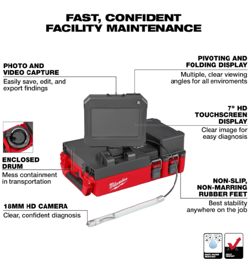 M12™ 75' Drain Camera w/ PACKOUT™ Compatibility | (Milwaukee 3154-20)