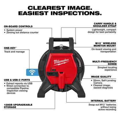Caractéristiques de la caméra d'inspection compacte Milwaukee M12 85 pi