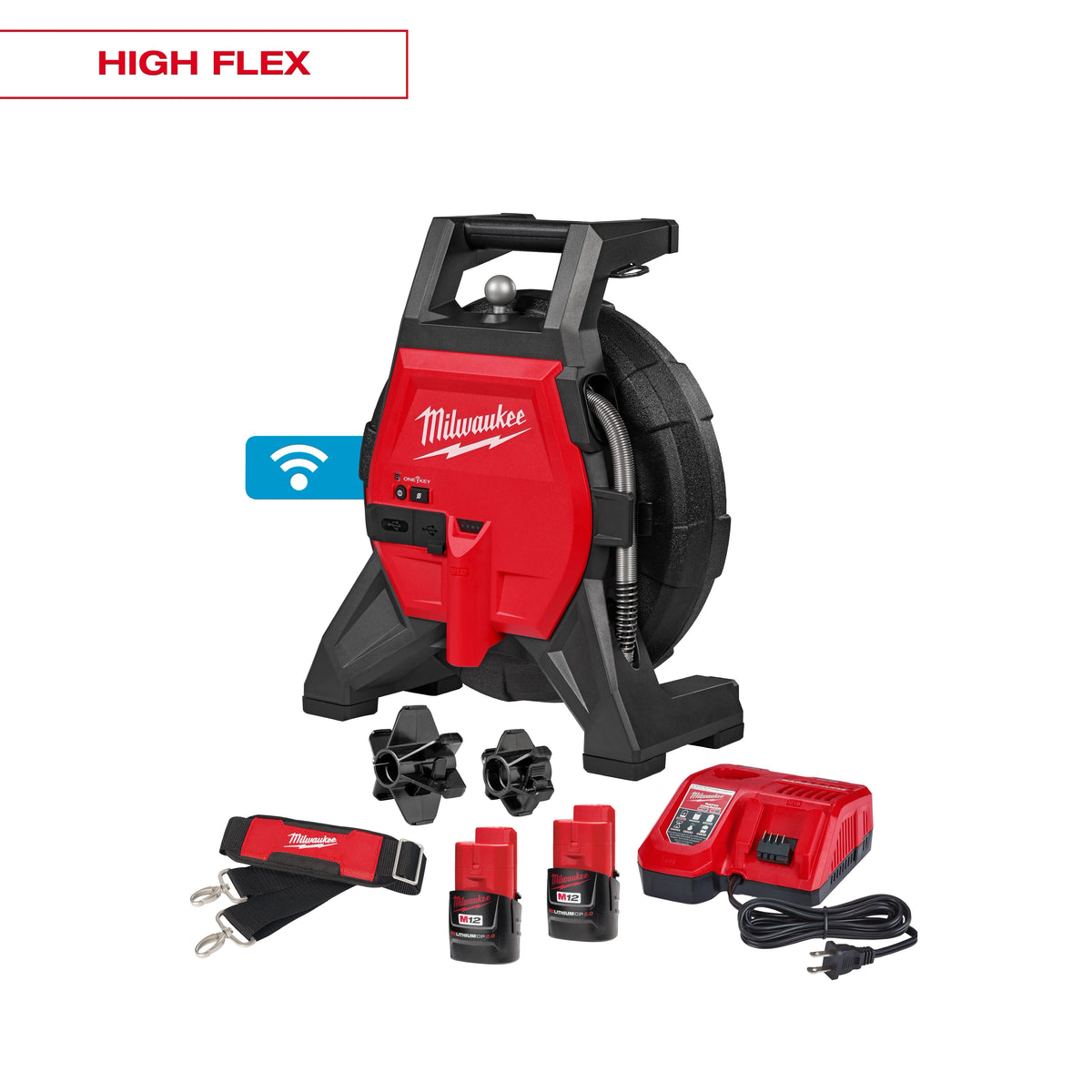 Vue d'ensemble de l'ensemble caméra d'inspection Milwaukee M12 3318-22B