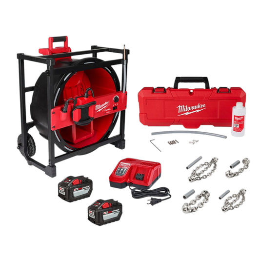 Milwaukee 2819-22 Chaîne serpent haute vitesse M12 FUEL pour tuyaux de 1-1/2” à 4” (Câble 5/16'' - 75' longueur) | (Milwaukee 2819-22)